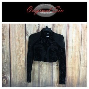 ➡️NWT ORIGINAL SIN Dark Vibes long sleeve crop top